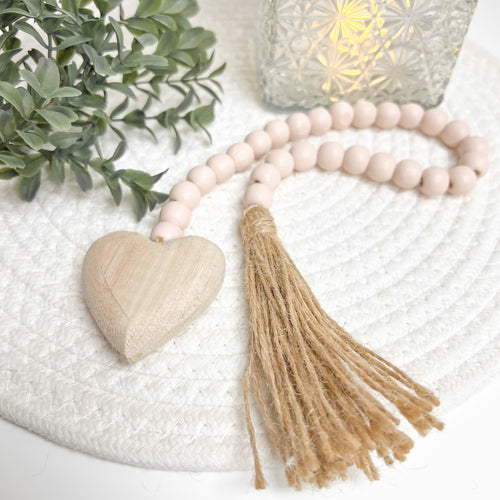 Billes de méditation roses - Coeur||Pink blessing beads - Heart