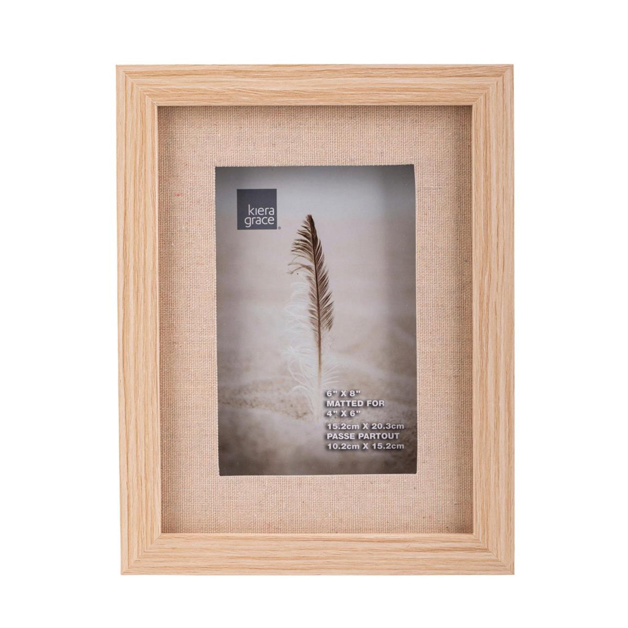 6 x 8 Photo Frame - Light Wood and Elegant Linen | Boutique Kozy