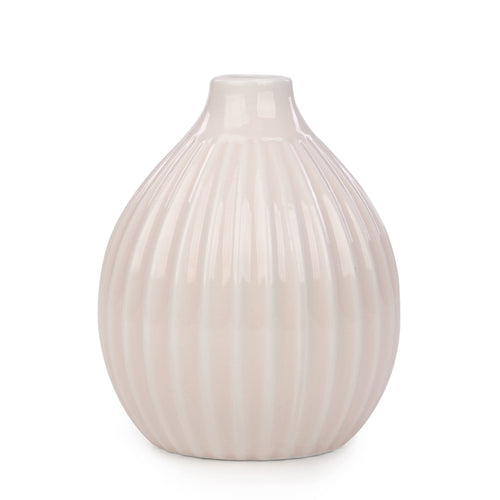 Vase rond strié - Rose||Ribbed round vase - Pink