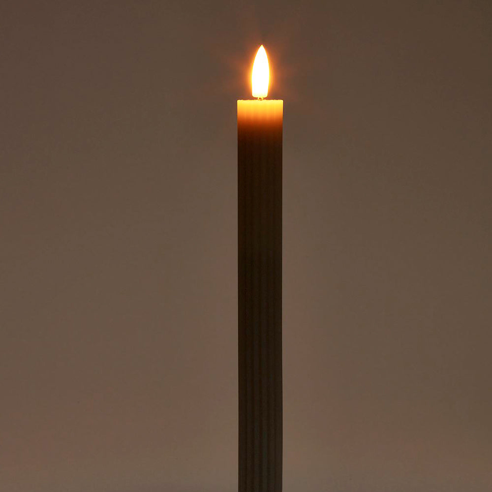 Striped LED candle - Grey