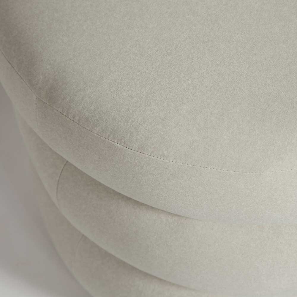 Pouf en velours blanc cassé - Fiel