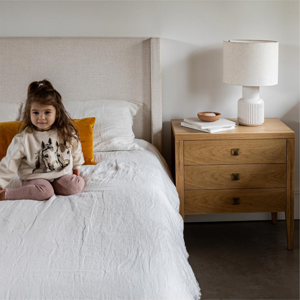 Queen cream bed with storage - Josie