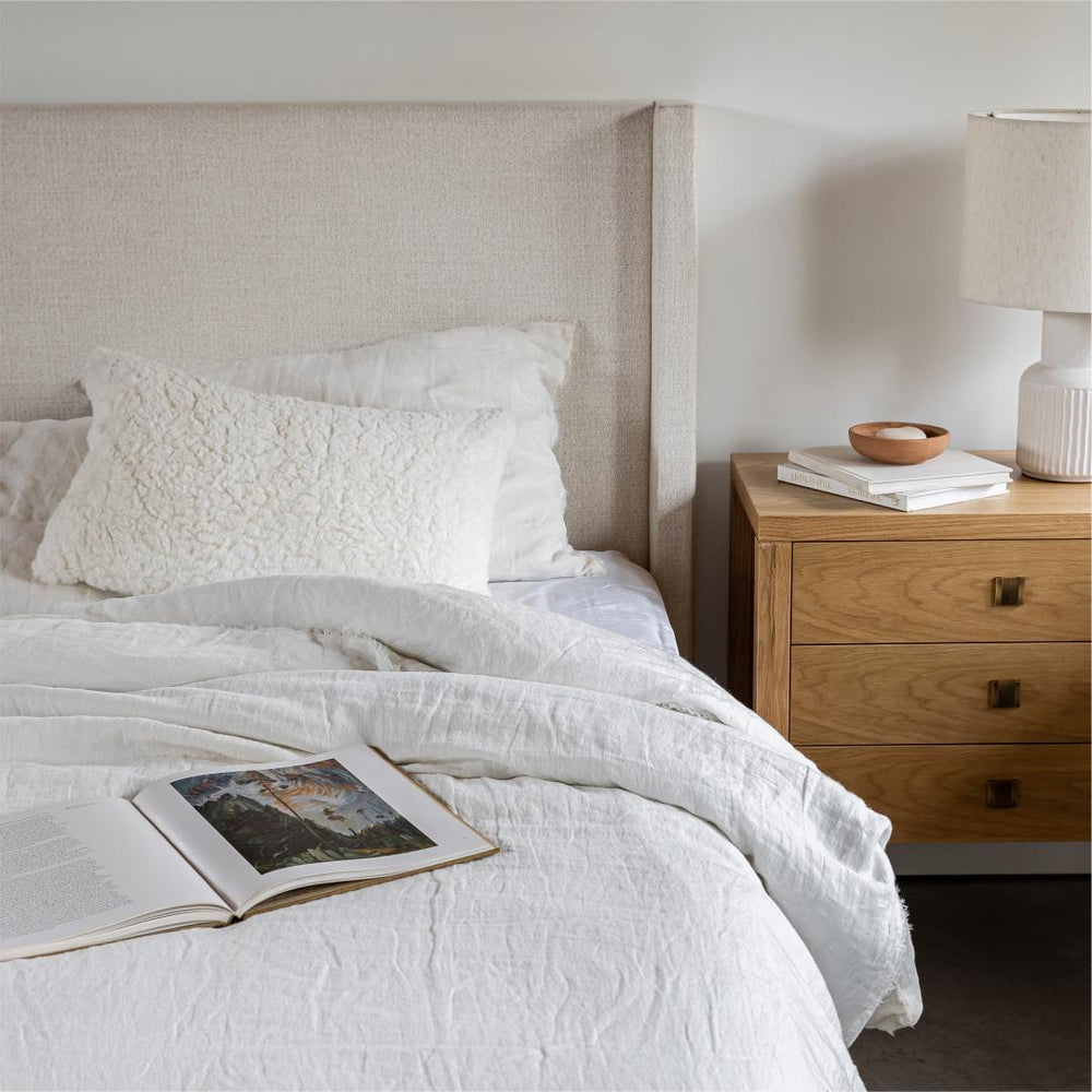 King cream bed with storage - Josie