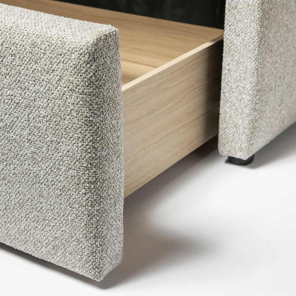 Queen bed with drawer greige - Lourdes