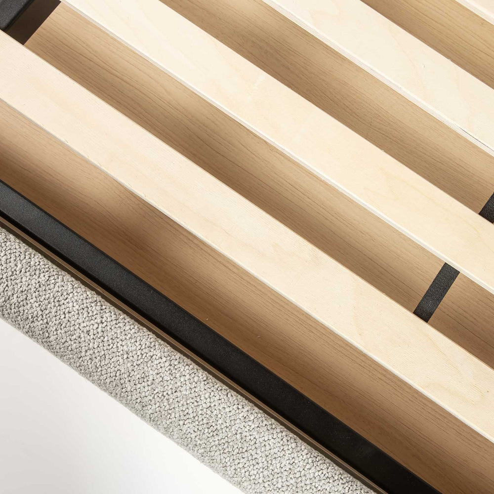 Queen bed with drawer greige - Lourdes