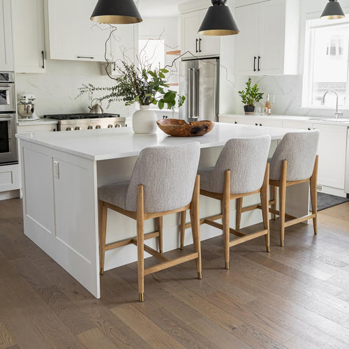 Tabouret de comptoir taupe & naturel - Fawcett