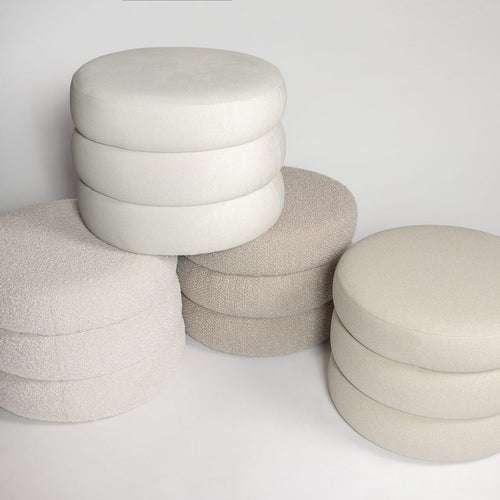 Pouf en velours sable - Fiel
