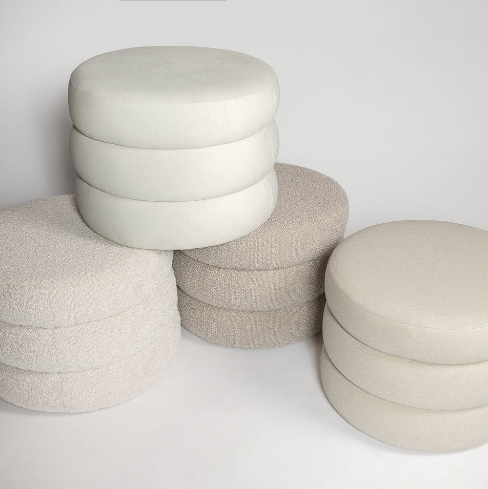 Pouf en velours sable - Fiel
