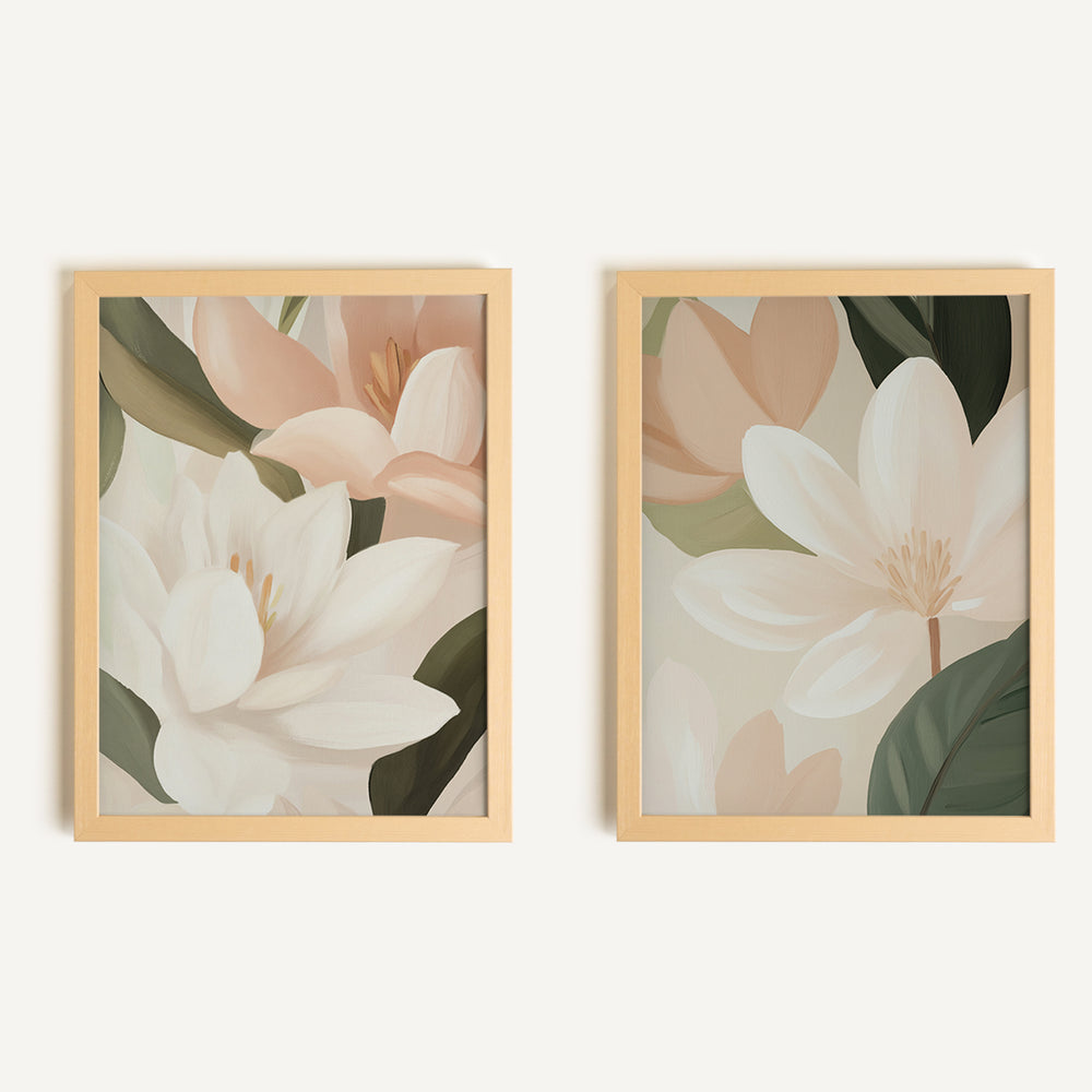 Duo de toiles rigides - Lueur de magnolias