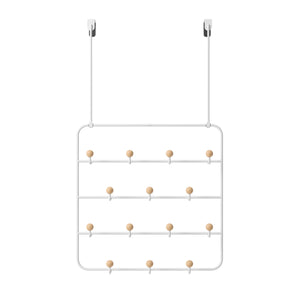 Organisateur Suspendu Multi-Poches Pour Porte - Tissu Non-Tissé Gris - 84x60 Cm - Avec Crochets - Rangement Maison/Bureau