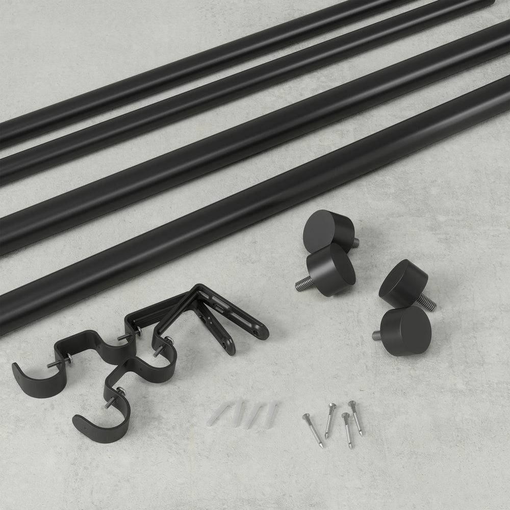 Black curtain rod - Cappa double