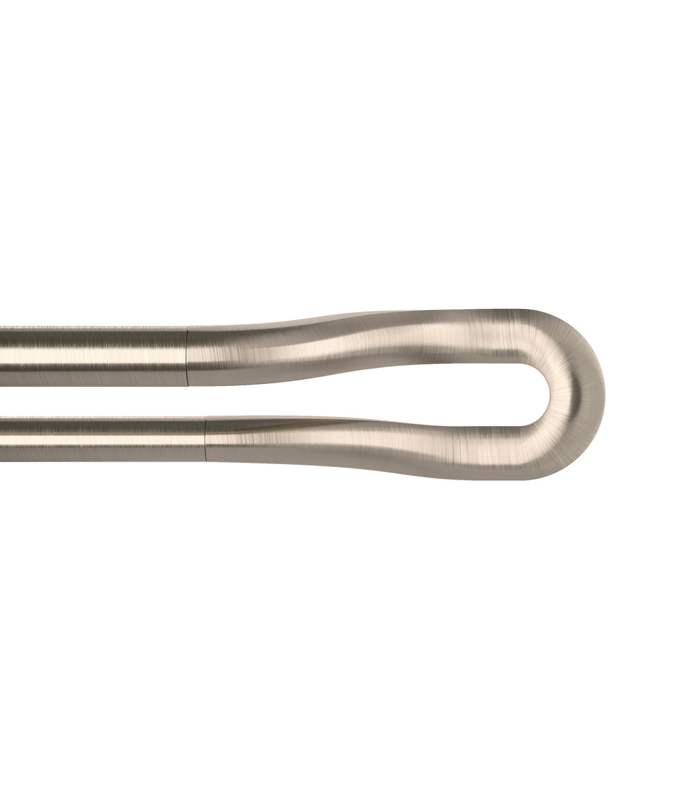 Silver double curtain rod - Midnight