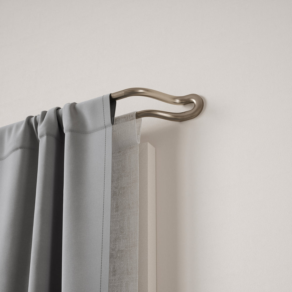 Silver double curtain rod - Midnight