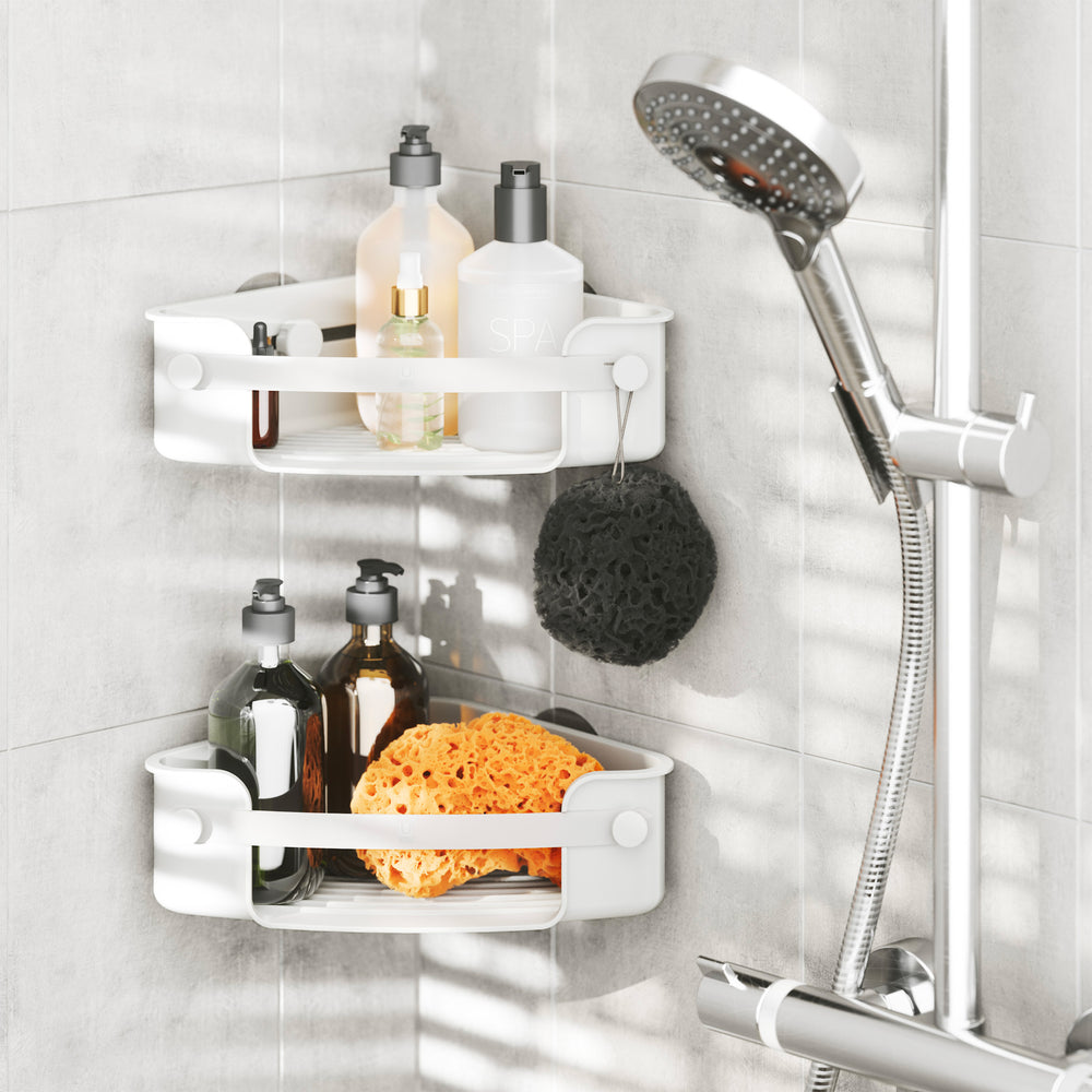 Étagère De Douche D'Angle Sans Perçage Et Sans Colle | Porte-Savon Pour Douche Avec Ventouse Et Étagère De Douche D'Angle Sans Perçage Et Sans Colle | Porte-Savon Pour Douche Avec Ventouse Et