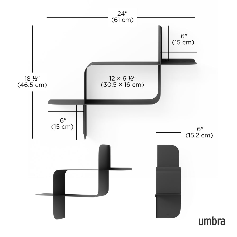 Ensemble étagères murales en métal (2) - Montage