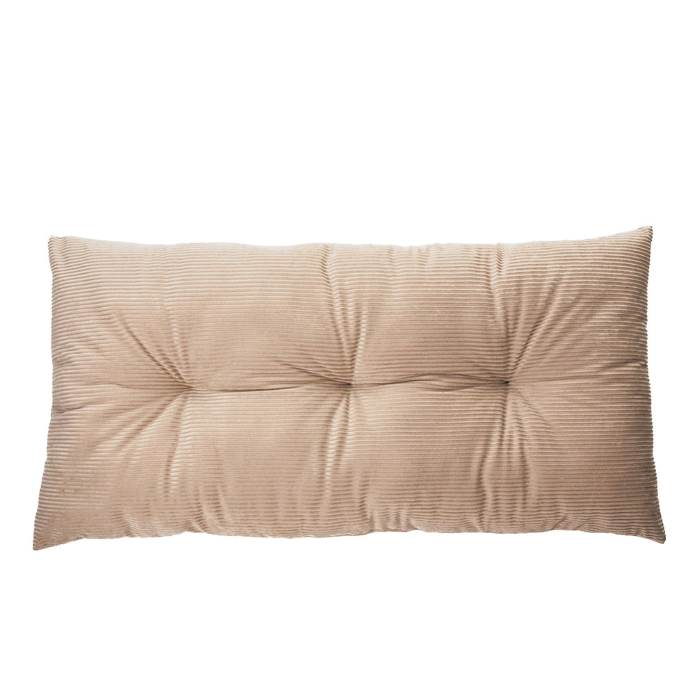 Coussin long velours taupe - Corduroy