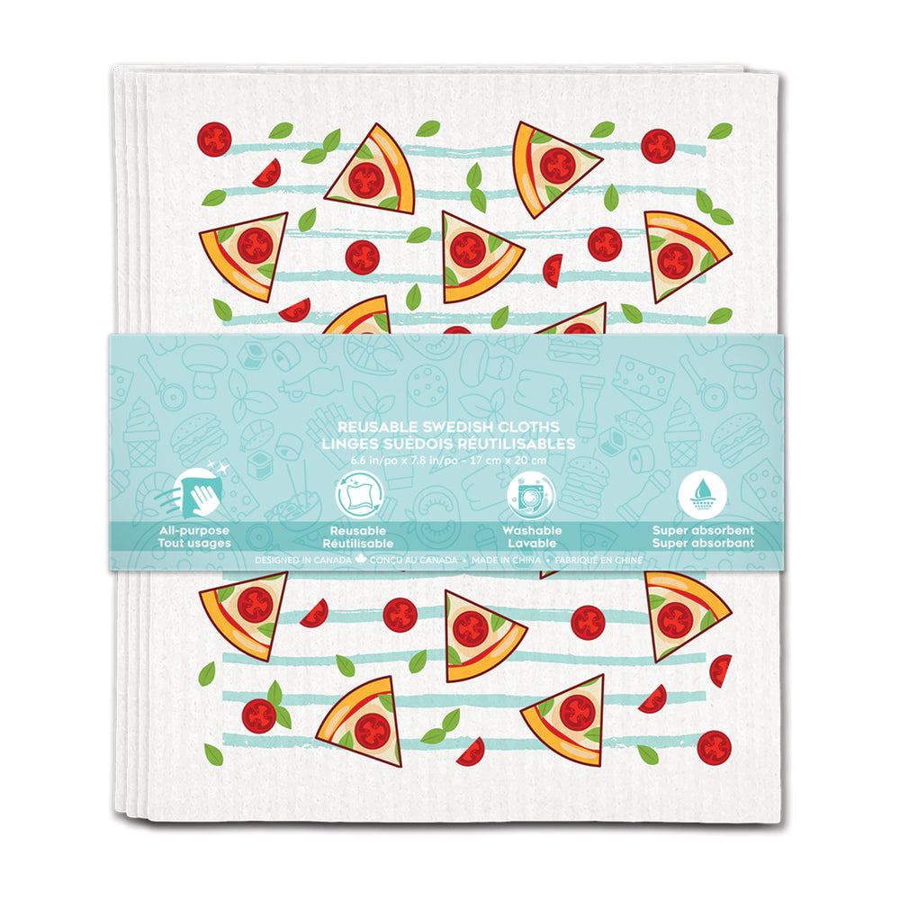 Ensemble de 4 lingettes - Pizza burger