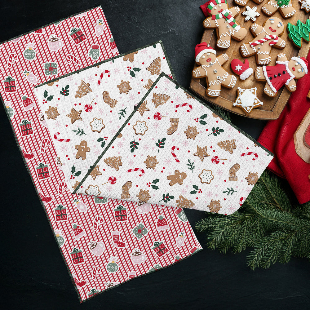 Ensemble de 2 linges à vaisselle - Biscuits de Noël