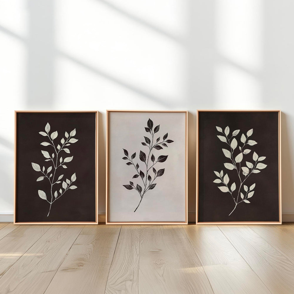 Canvas trio - Brown Foliage