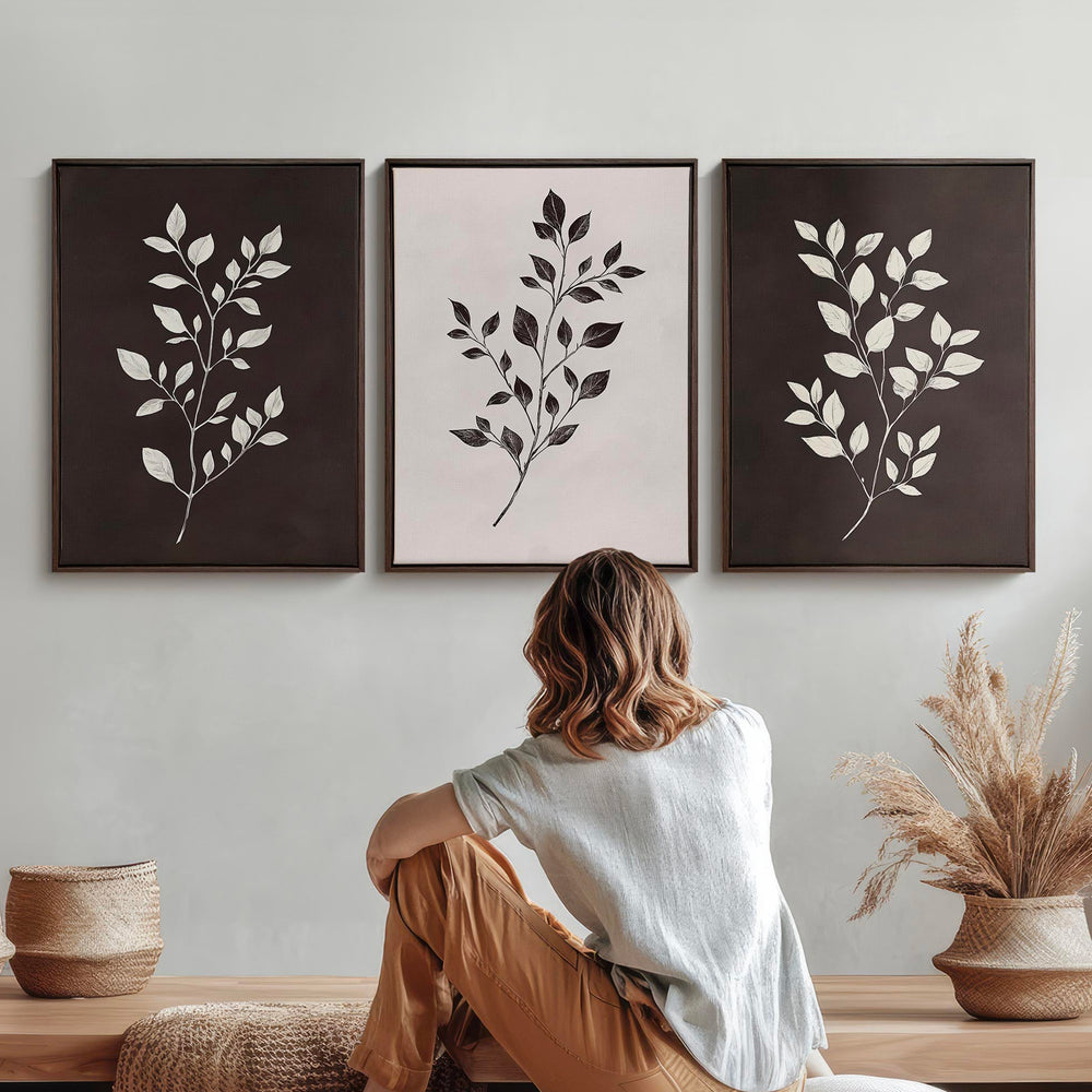 Canvas trio - Brown Foliage