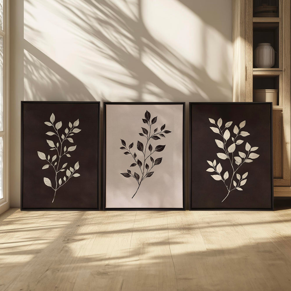 Canvas trio - Brown Foliage