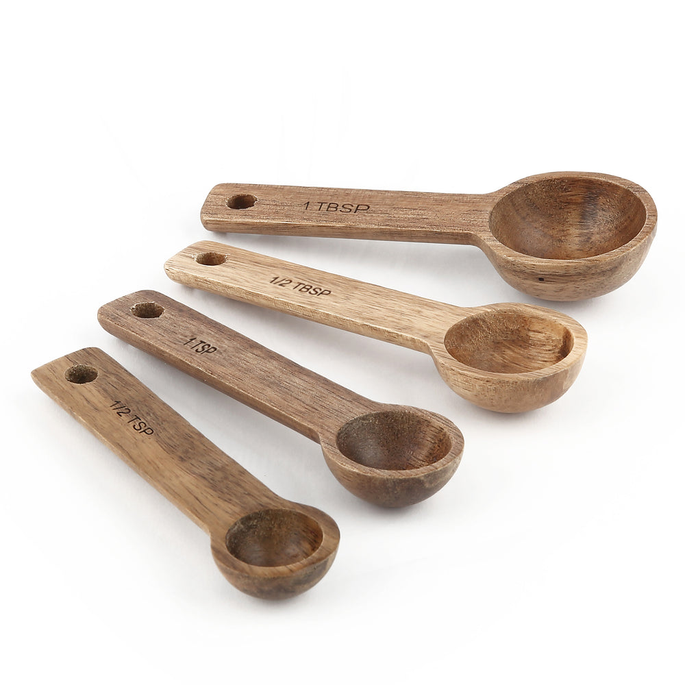 Set of 4 measuring spoons - Acacia
