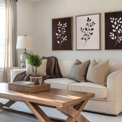 Toile - Trio feuillage brun