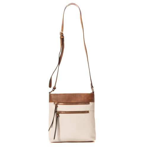 Sac à bandoulière - Brun & blanc