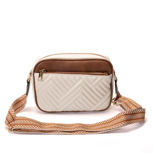 Sac à bandoulière - Brun & blanc