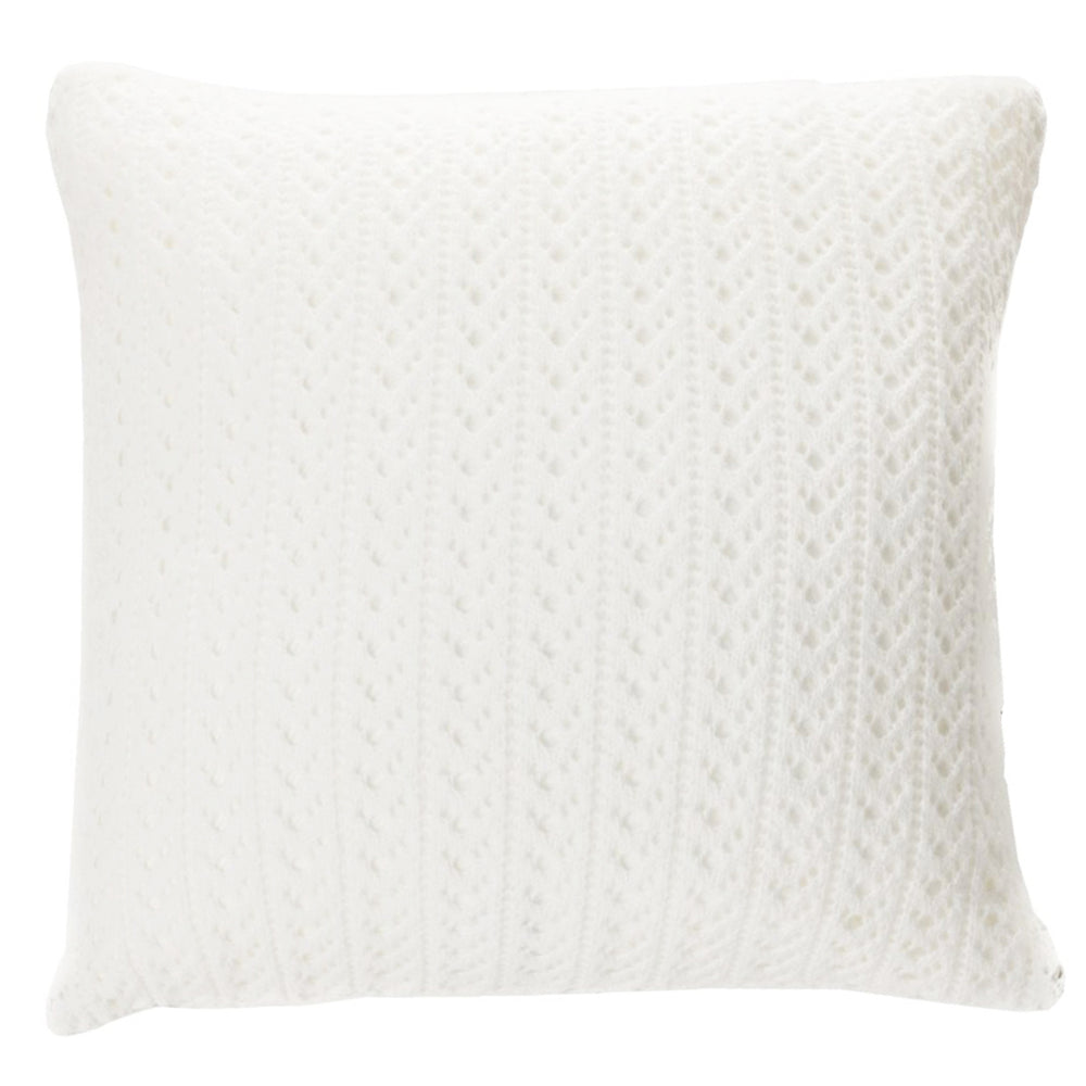 Coussin européen tricot blanc - Naja