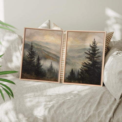 Duo de toiles - Echos in the mist - Naturel