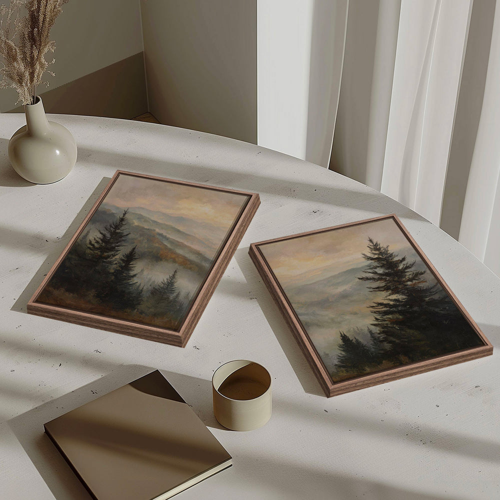 Duo de toiles - Echoes in the mist - Brun