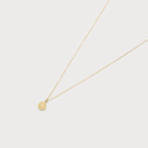 Gold necklace - Rose pendant