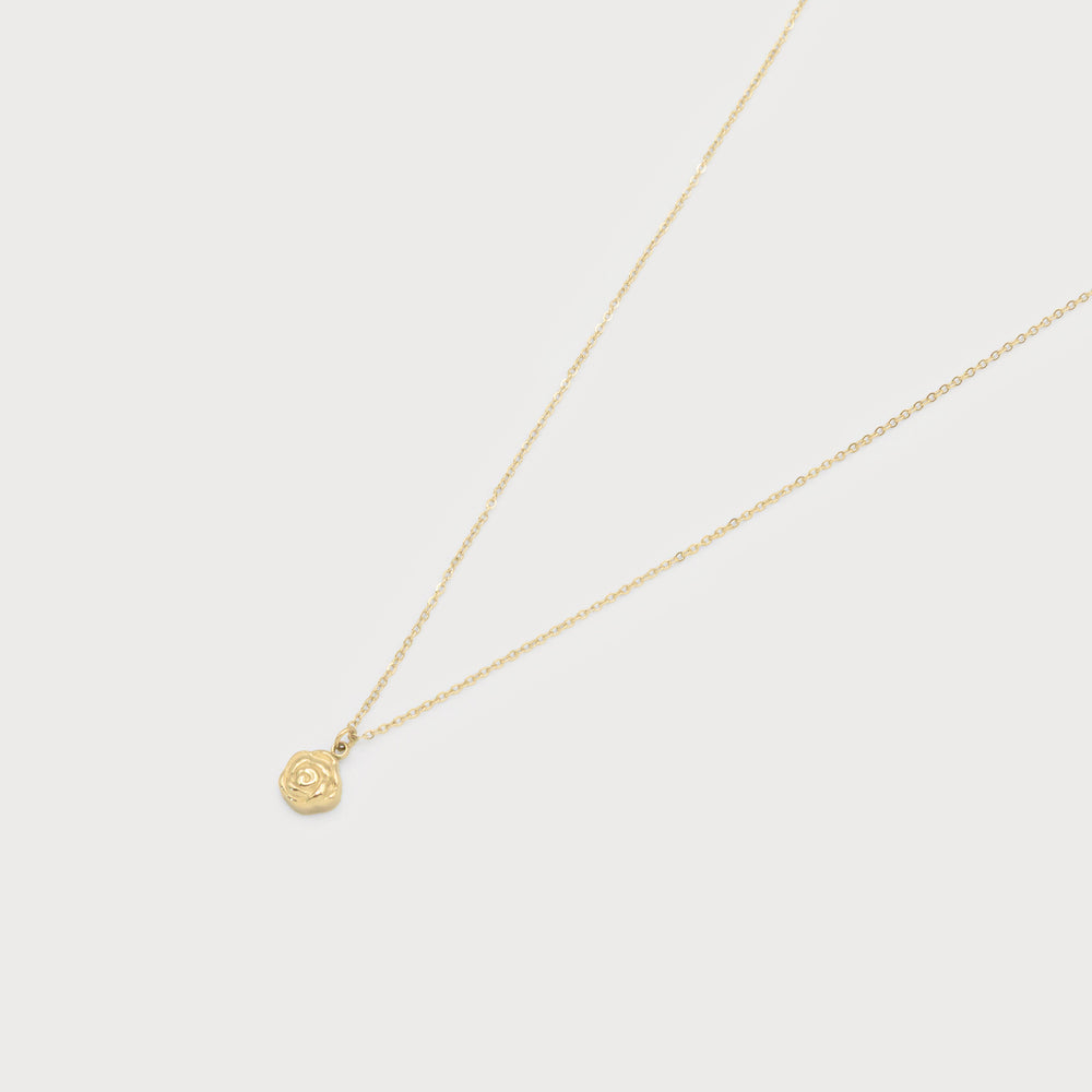 Gold necklace - Rose pendant