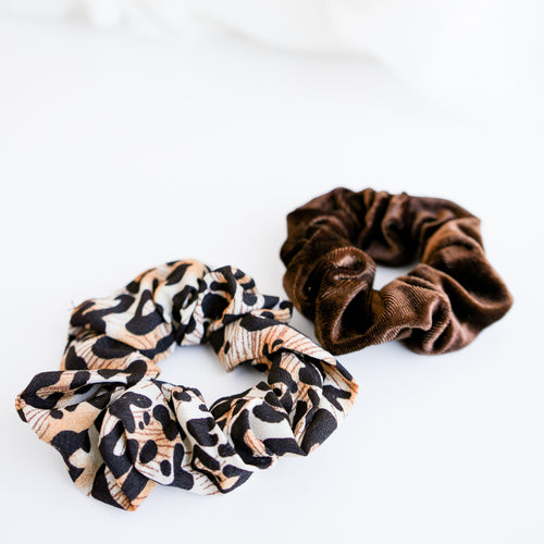 2 chouchous velours - Léopard