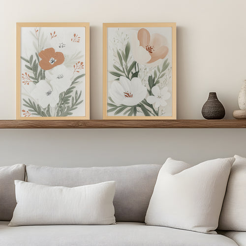 Duo de toiles rigides - Sérénité florale