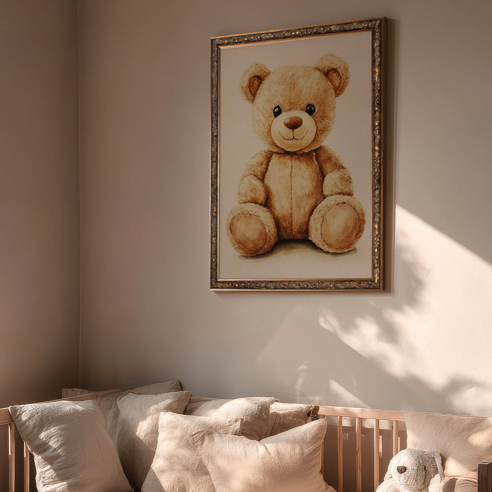 Toile vintage - Ourson tendresse