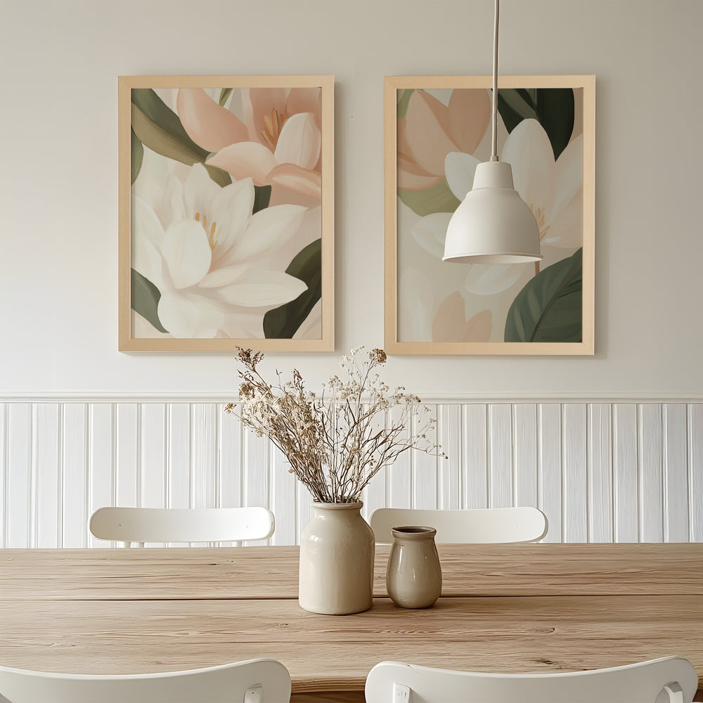 Duo de toiles rigides - Lueur de magnolias