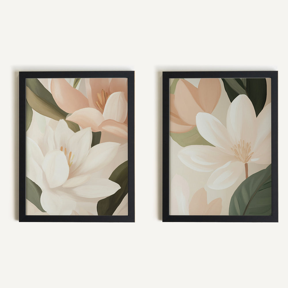 Duo de toiles rigides - Lueur de magnolias