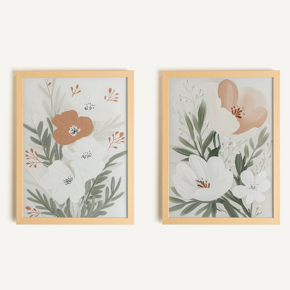 Duo de toiles rigides - Sérénité florale