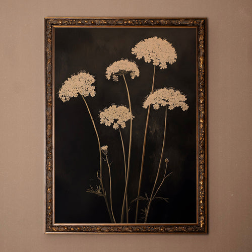 Toile vintage - Fleurs de minuit