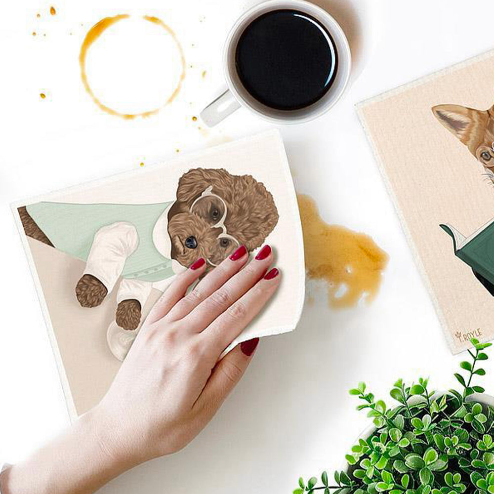 Lingette éponge - Chien & espresso martini