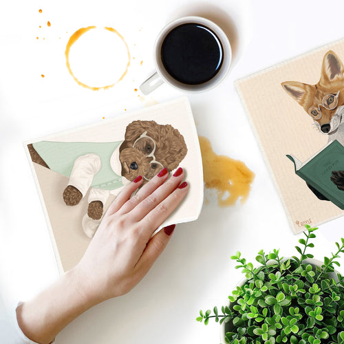 Lingette éponge - Chien & espresso martini