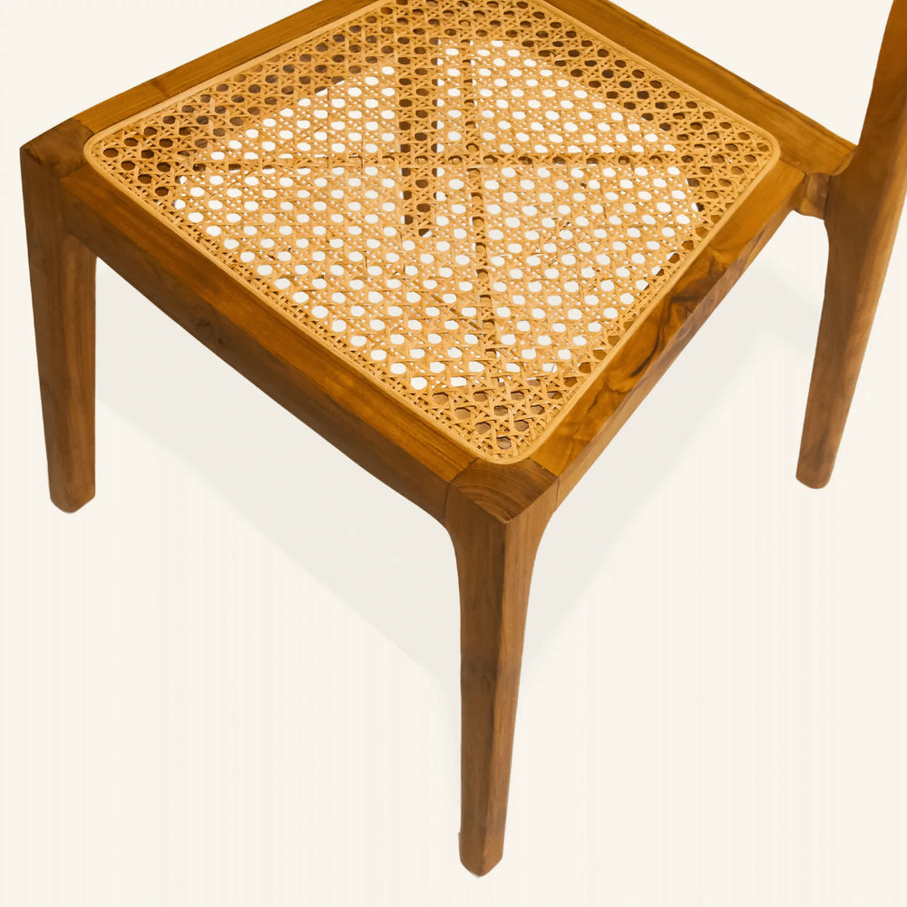 Dining chair Ricky - Teak and rattan