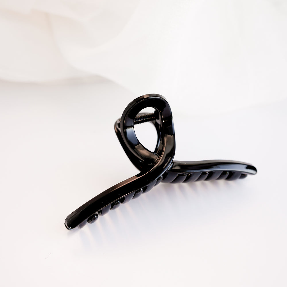 Pince à cheveux noire - Lustrée