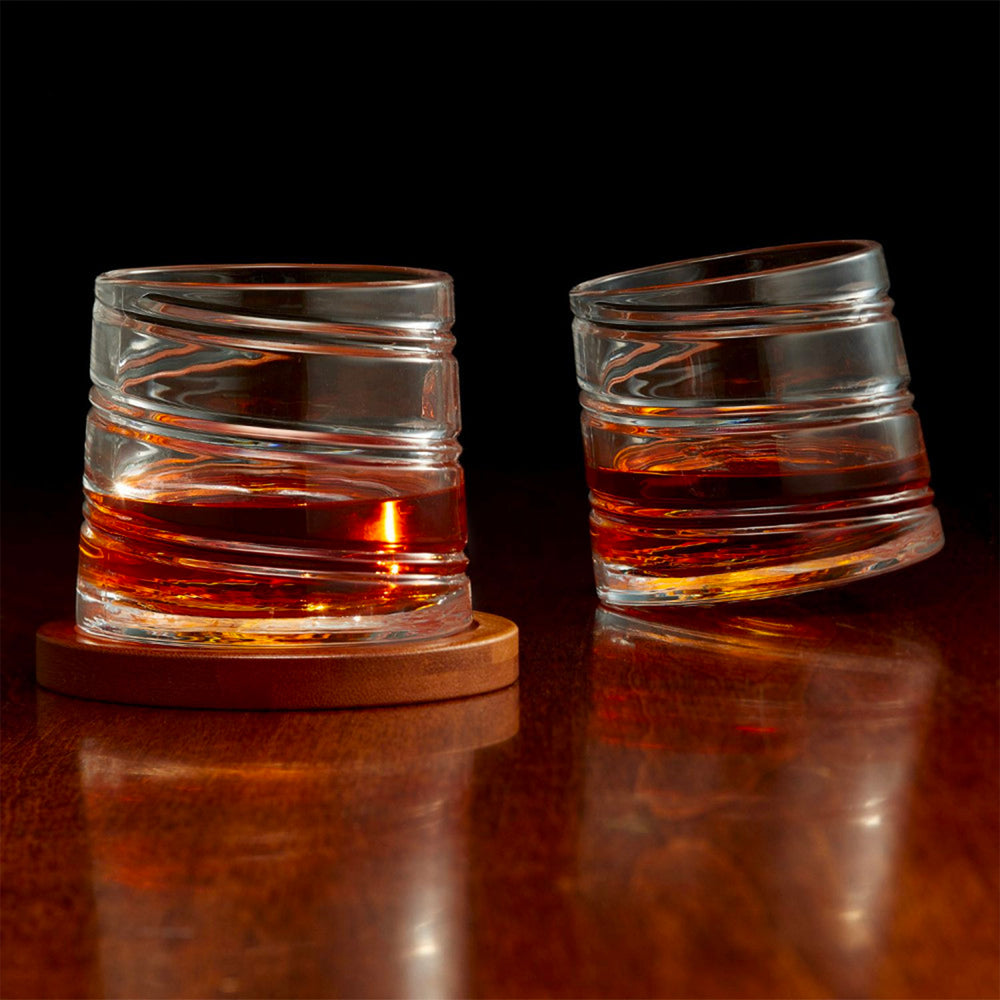 Ensemble de verres Spirale et sous-verres||Set of Spiral glasses and coasters