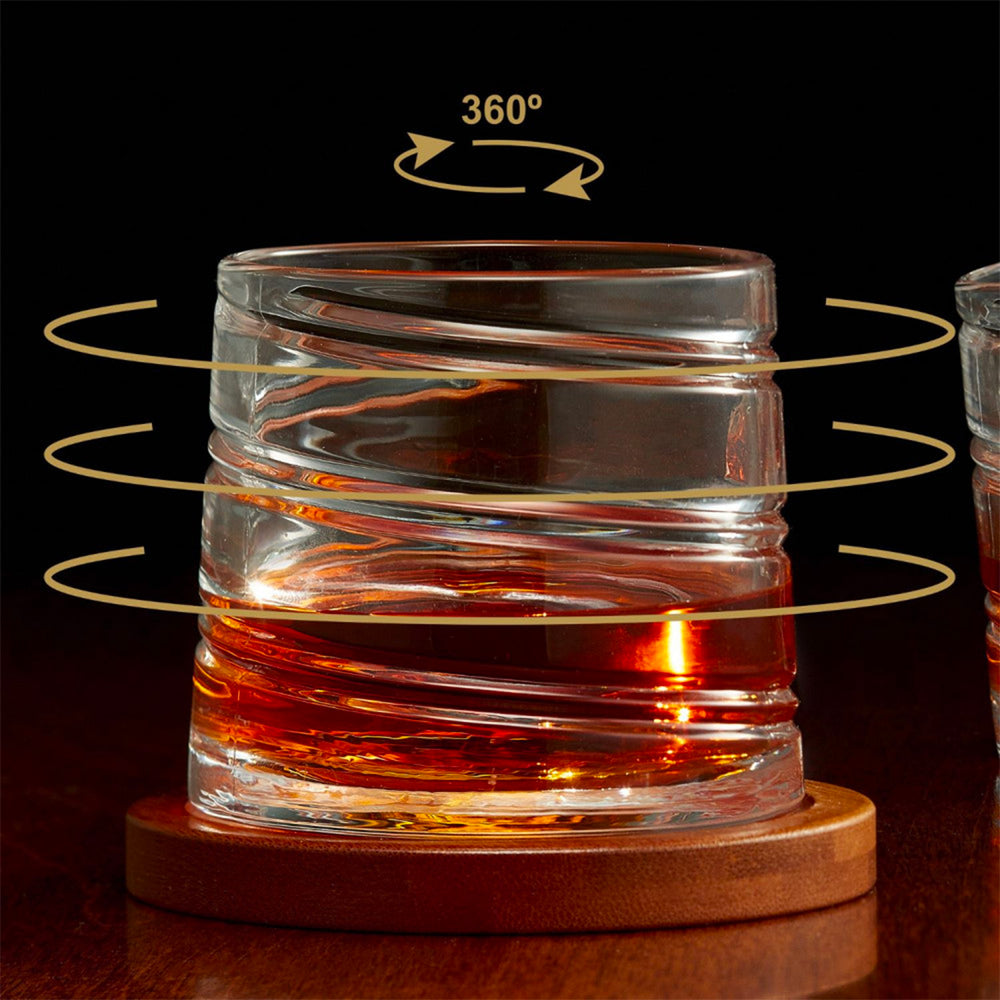 Ensemble de verres Spirale et sous-verres||Set of Spiral glasses and coasters