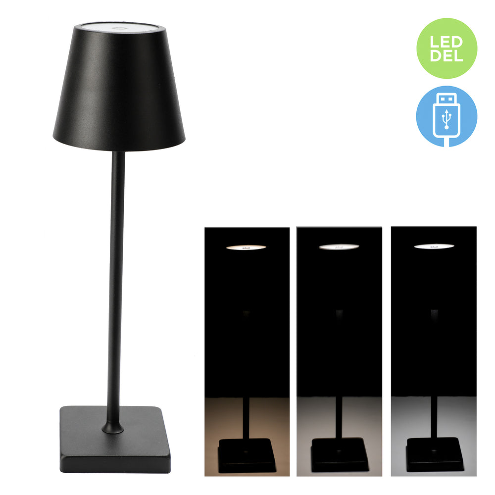 Lampe de table noir - Sans-fil||Black table lamp - Wireless