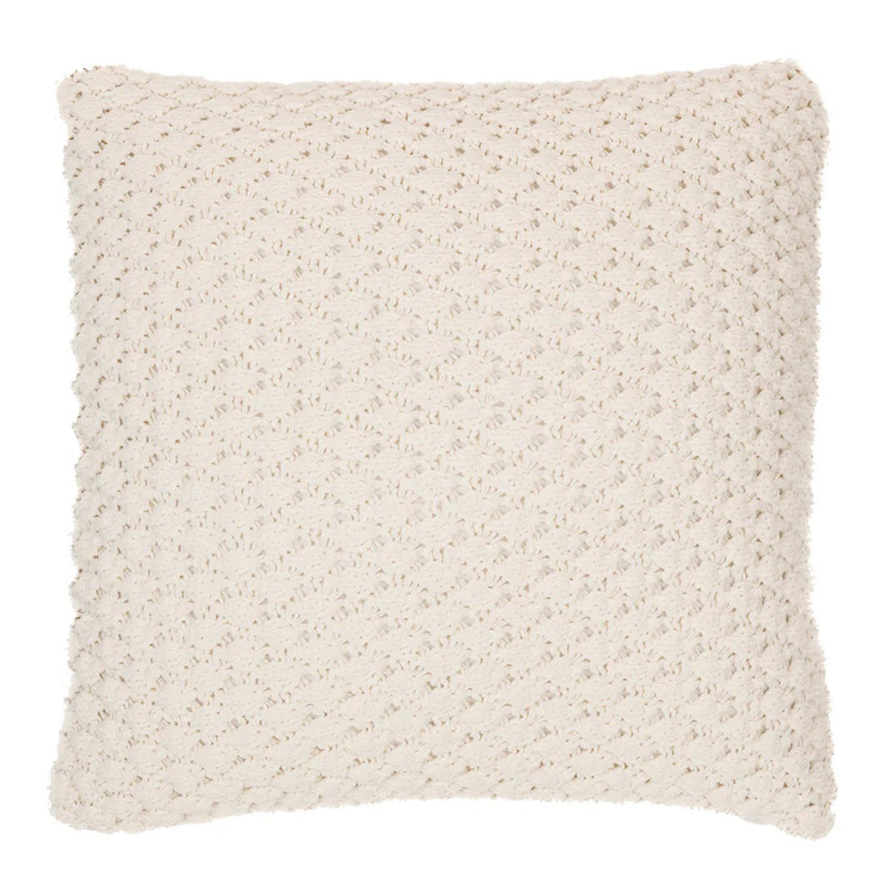 Coussin standard en chenille ivoire - Basket