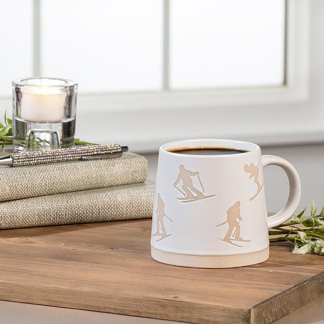 Tasse skieurs - Blanc & beige